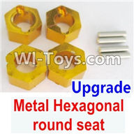 Wltoys K929 Parts-Upgrade Metal Hexagonal round seat(4pcs)(4pcs)-Yellow,Wltoys K929 desert RC Truck Parts,1:18 rc car and rc racing car Parts